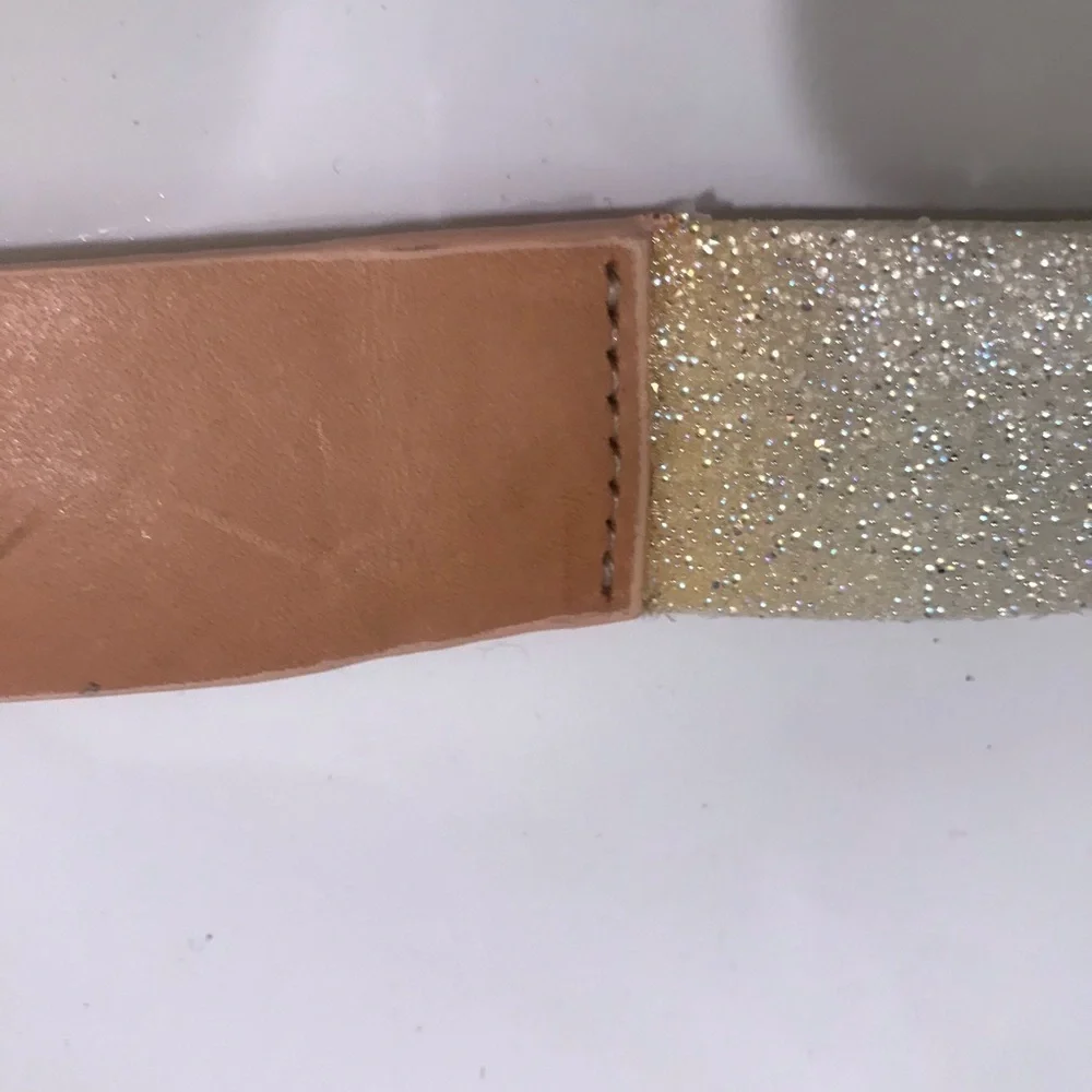 PORTS 1961 Leather belt size 12 shimmer cream/natural color